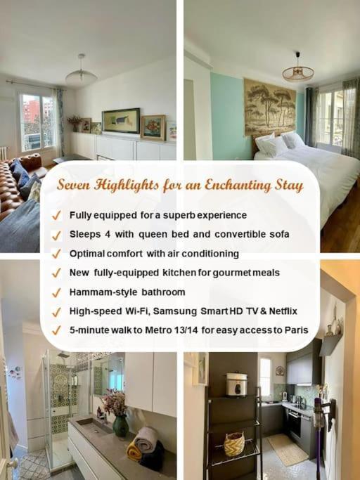 Air Conditioning - Metro 14 - Charming Traditional Style And Modern Access 10 Mn Away From Center Of Paris Clichy Exterior foto